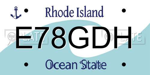 E78GDH Rhode Island License Plate