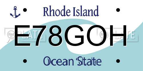 E78GOH Rhode Island License Plate
