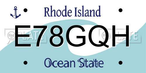 E78GQH Rhode Island License Plate