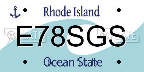 E78SGS Rhode Island License Plate