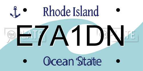 E7A1DN Rhode Island License Plate