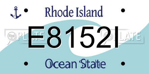 E8152I Rhode Island License Plate