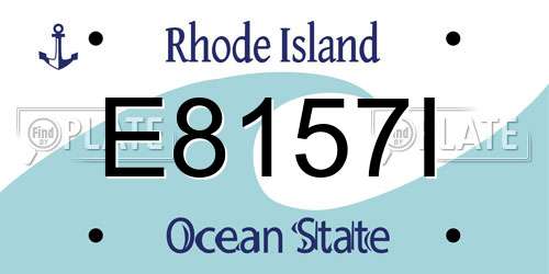 E8157I Rhode Island License Plate
