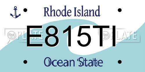 E815TI Rhode Island License Plate