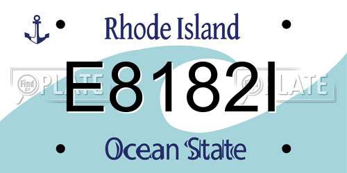 E8182I Rhode Island License Plate