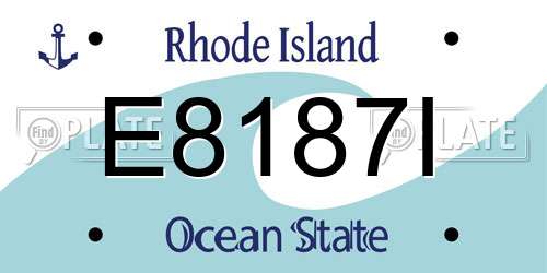 E8187I Rhode Island License Plate