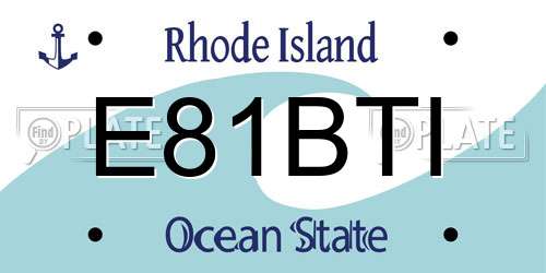 E81BTI Rhode Island License Plate