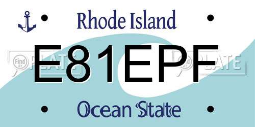 E81EPF Rhode Island License Plate