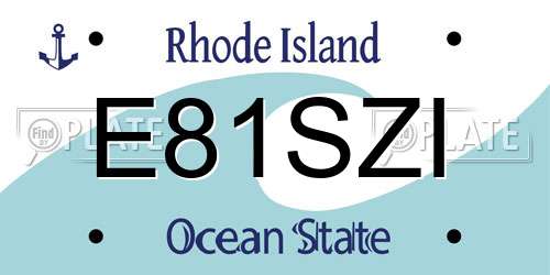 E81SZI Rhode Island License Plate