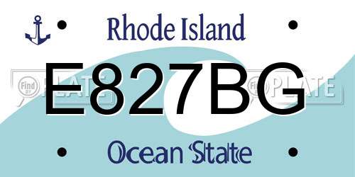 E827BG Rhode Island License Plate