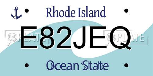 E82JEQ Rhode Island License Plate