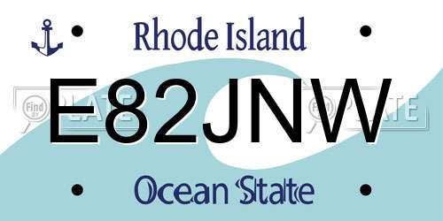 E82JNW Rhode Island License Plate