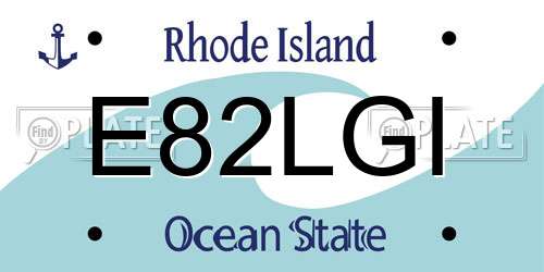 E82LGI Rhode Island License Plate