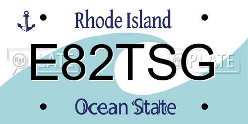 E82TSG Rhode Island License Plate