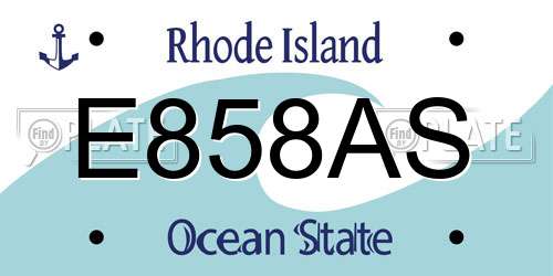 E858AS Rhode Island License Plate