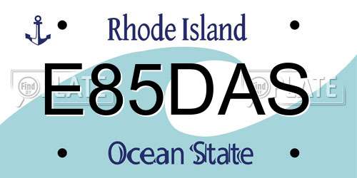 E85DAS Rhode Island License Plate