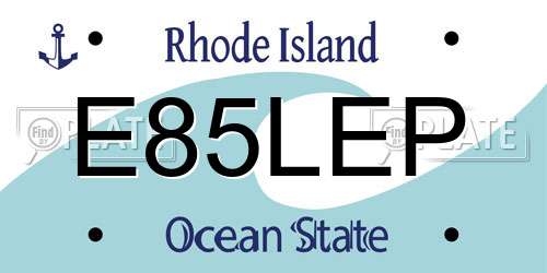 E85LEP Rhode Island License Plate