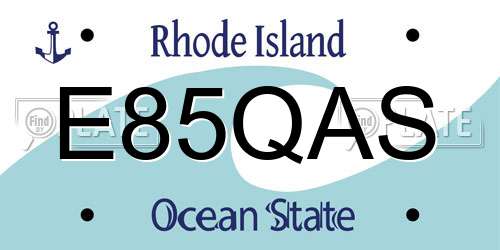 E85QAS Rhode Island License Plate