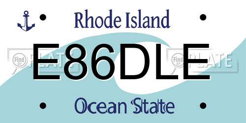 E86DLE Rhode Island License Plate