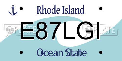E87LGI Rhode Island License Plate