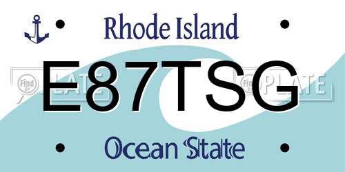 E87TSG Rhode Island License Plate