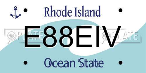 E88EIV Rhode Island License Plate