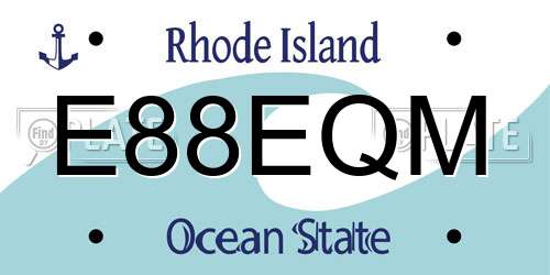 E88EQM Rhode Island License Plate