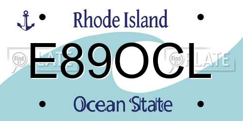E89OCL Rhode Island License Plate