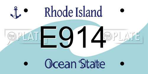 E914 Rhode Island License Plate