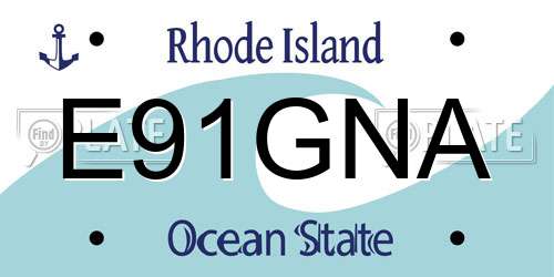 E91GNA Rhode Island License Plate