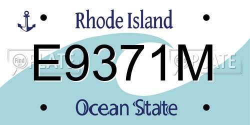 E9371M Rhode Island License Plate
