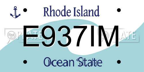 E937IM Rhode Island License Plate
