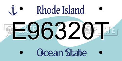E96320T Rhode Island License Plate