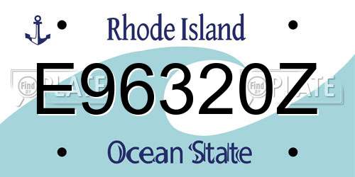 E96320Z Rhode Island License Plate