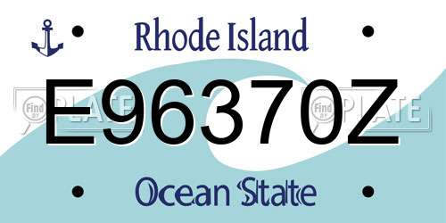 E96370Z Rhode Island License Plate