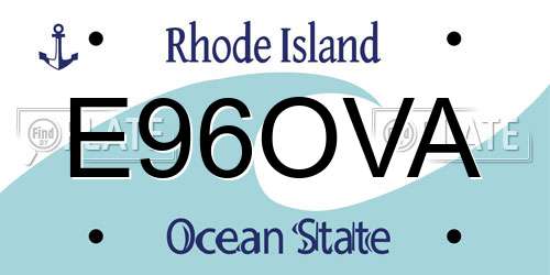 E96OVA Rhode Island License Plate
