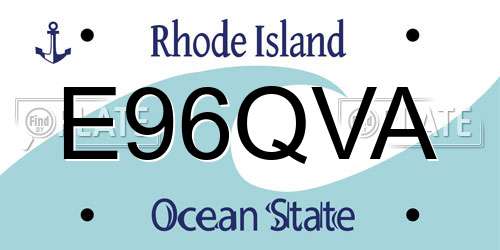 E96QVA Rhode Island License Plate