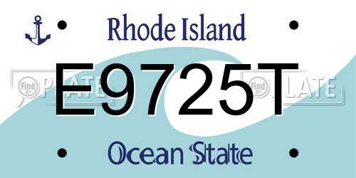 E9725T Rhode Island License Plate