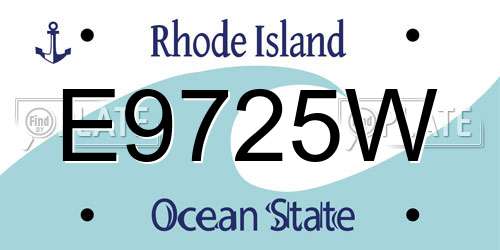 E9725W Rhode Island License Plate