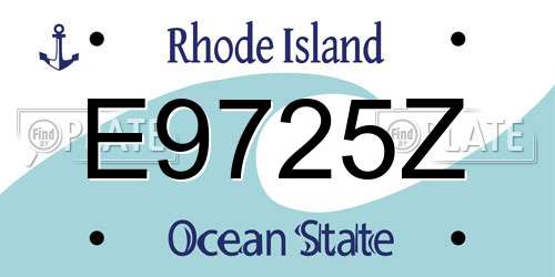 E9725Z Rhode Island License Plate