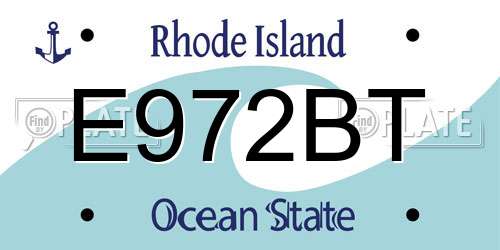 E972BT Rhode Island License Plate