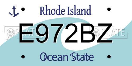 E972BZ Rhode Island License Plate