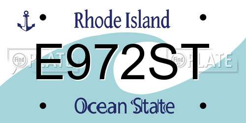 E972ST Rhode Island License Plate