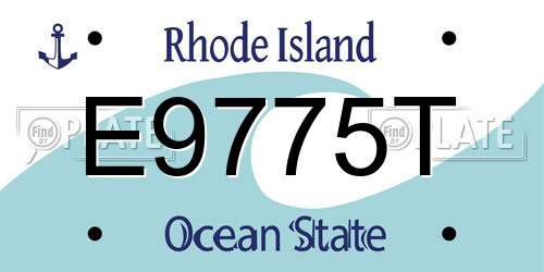 E9775T Rhode Island License Plate