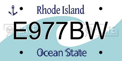 E977BW Rhode Island License Plate
