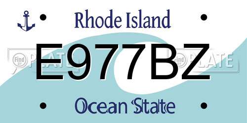 E977BZ Rhode Island License Plate