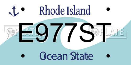 E977ST Rhode Island License Plate