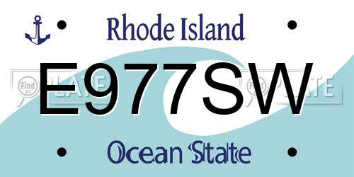 E977SW Rhode Island License Plate