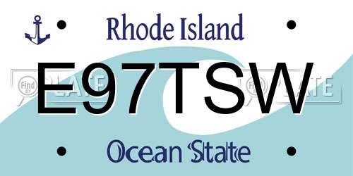 E97TSW Rhode Island License Plate