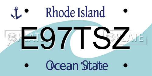 E97TSZ Rhode Island License Plate